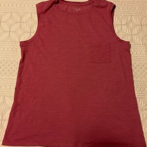 Garnet Hill womans pink organic cotton sleeveless top Size Medium